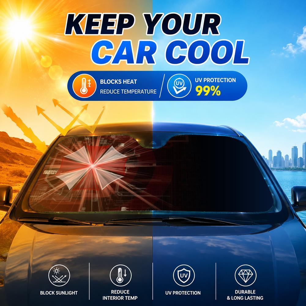 Солнцезащитный козырек для авт – обзор и цена Car Sunshade Windshield Umbrella Foldable